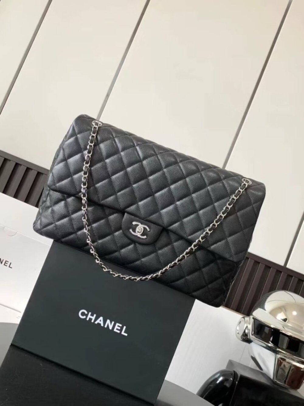 Chanel Quilted Leather Flap Bag in Black
